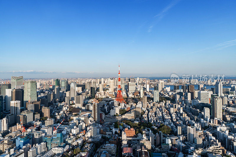 东京城市天际线，日本