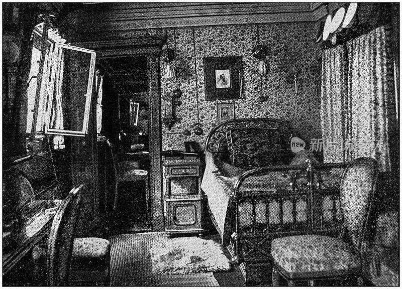 古董照片:船上的威廉二世房间