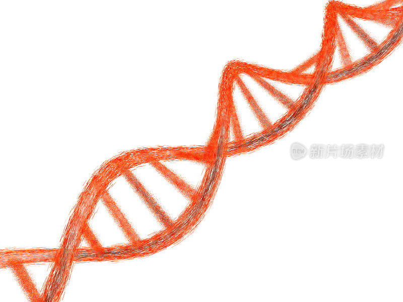 3D病毒细胞攻击DNA链