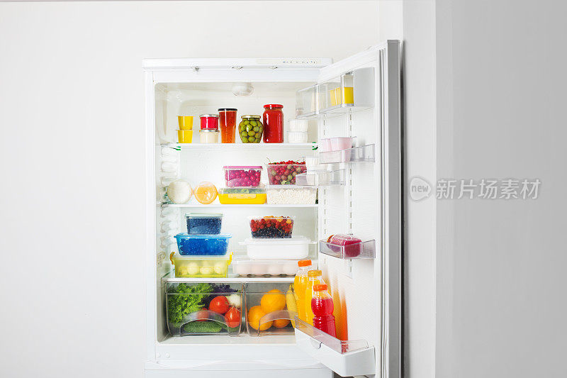 冰箱有不同的健康食品