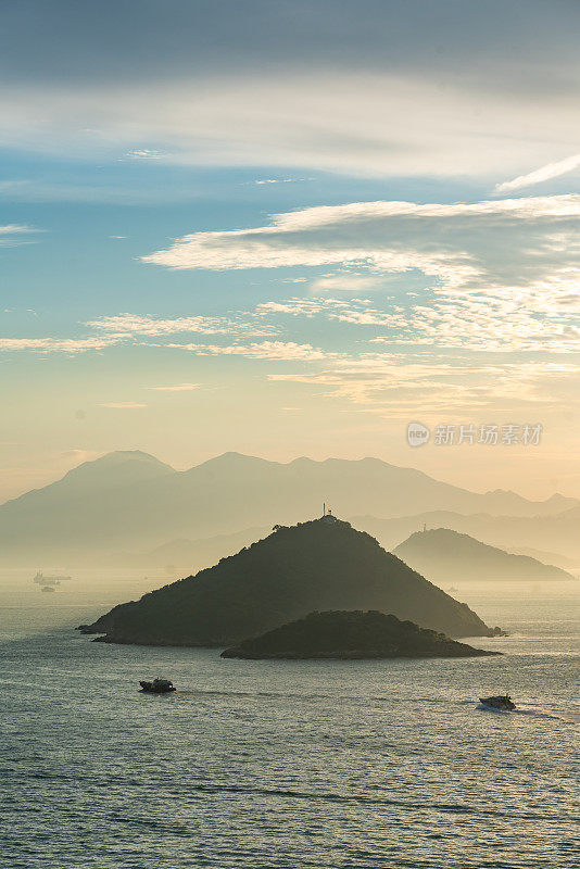 壮丽的热带日落，香港