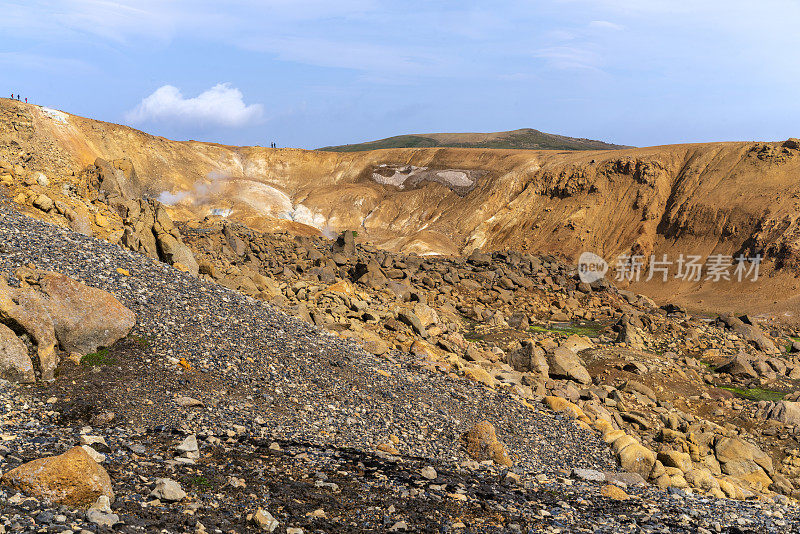 冰岛Kerlingarfjoll山脉的Hveradalir地热区。