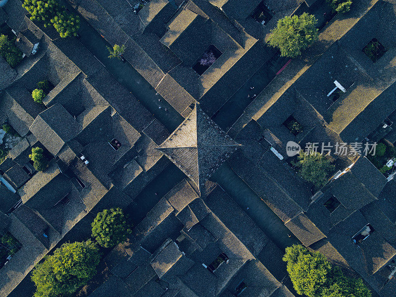 鸟瞰阆中市，四川北部，中国