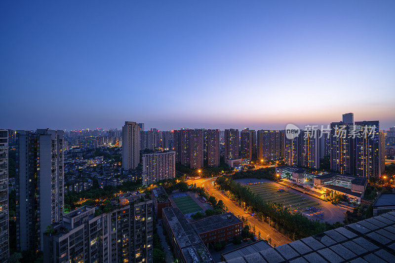 成都市夜景天际线