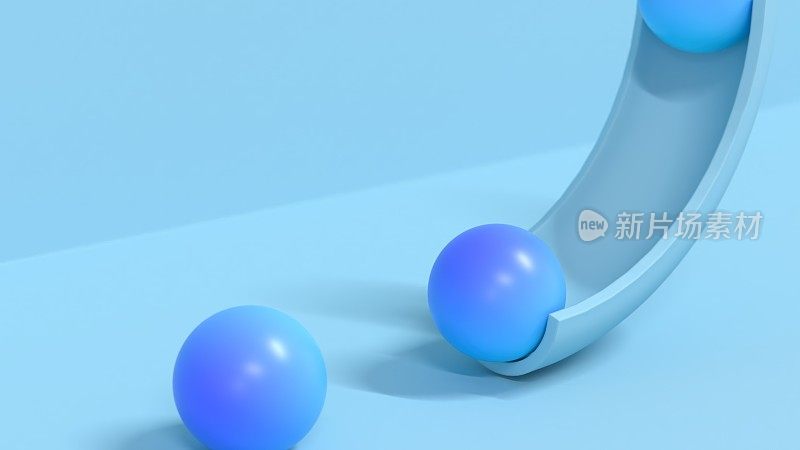 蓝色的球体，抽象的现代潮流背景，商业，技术