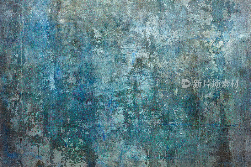 复古蓝色纹理背景:风化墙效果心疼垃圾美学