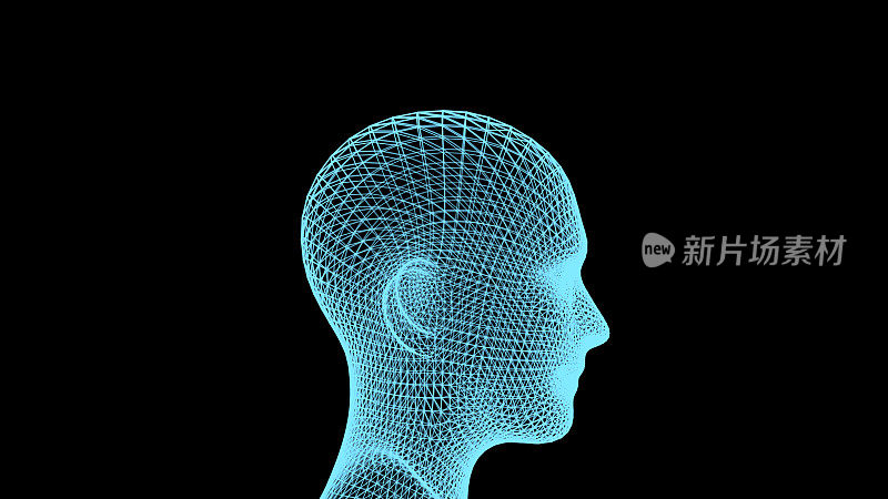 人类的大脑是由粒子形成的。神经丛结构围绕3D渲染进化