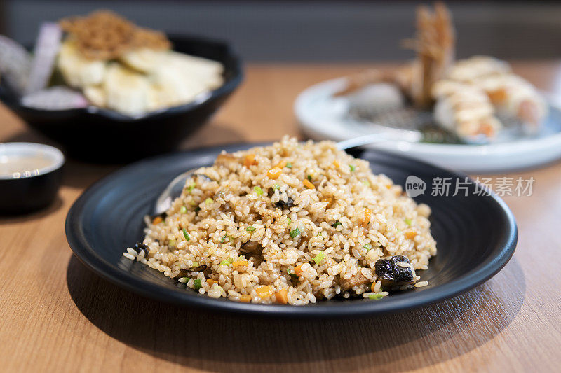 餐厅炒饭的特写