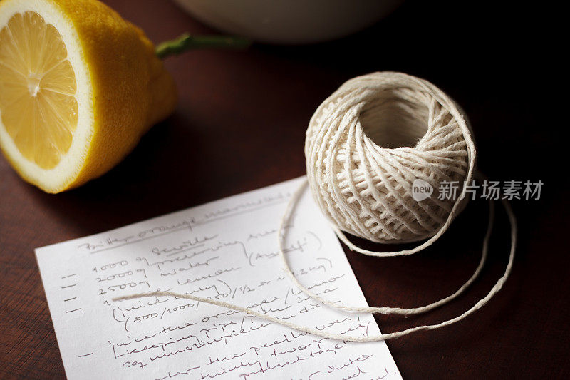 自制塞维利亚苦橙果酱系列-配方排列，阿马尔菲柠檬和纯棉绳球