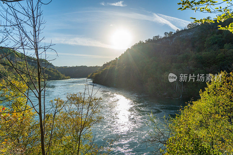 尼亚加拉峡谷公园和加拿大的尼亚加拉河在尼亚加拉瀑布之前