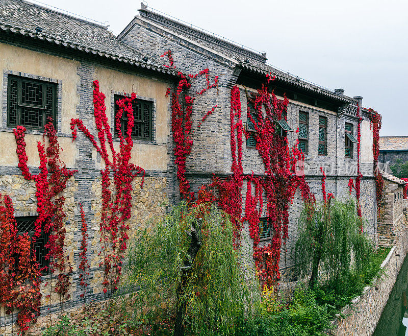 中国复古风格建筑。古典园林。古北水镇。