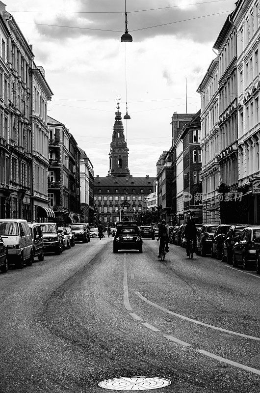 丹麦哥本哈根市中心的交通状况