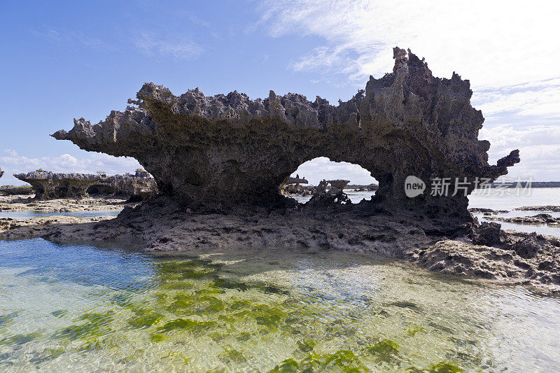 莫桑比克，楠普拉省，石灰岩地层。