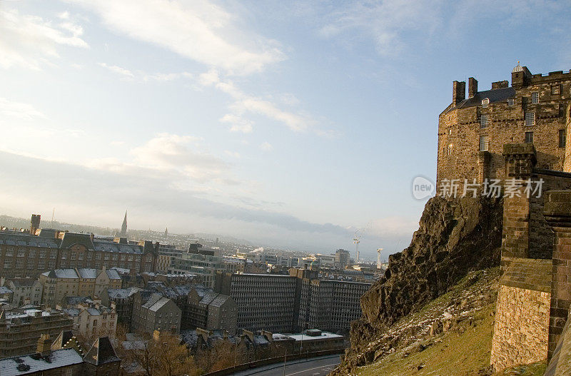 爱丁堡城堡的全景