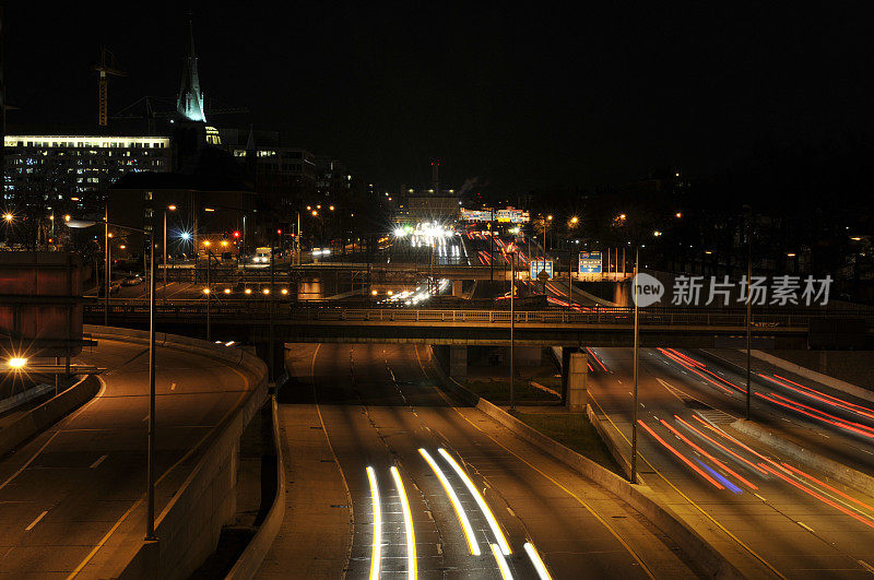 华盛顿特区的夜间交通