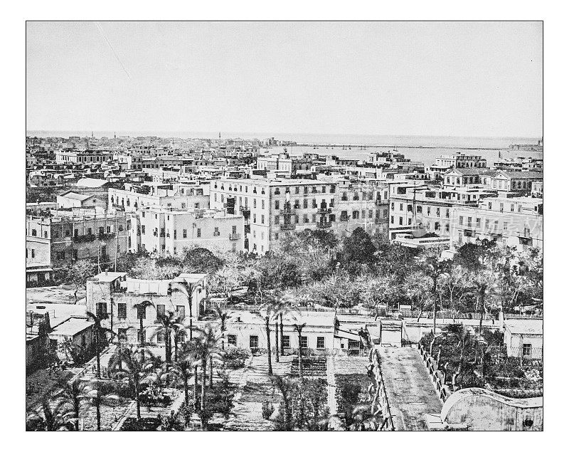 亚历山大港(埃及)-19世纪城市景观的古老照片