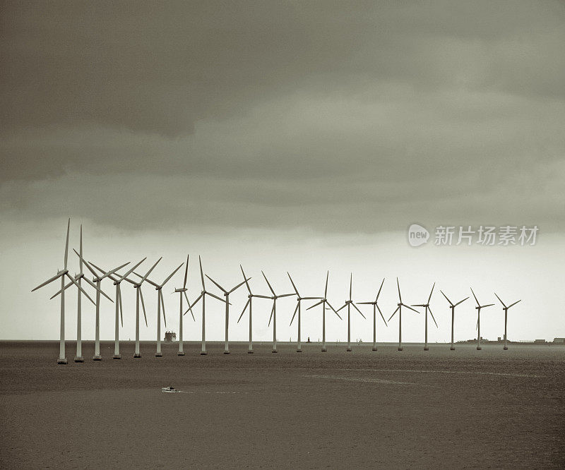 丹麦哥本哈根的可再生能源风力涡轮机