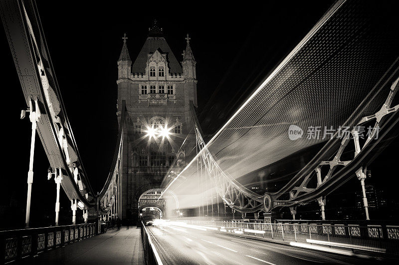 伦敦塔桥夜景，英国