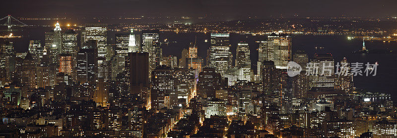 曼哈顿纽约天际线夜景