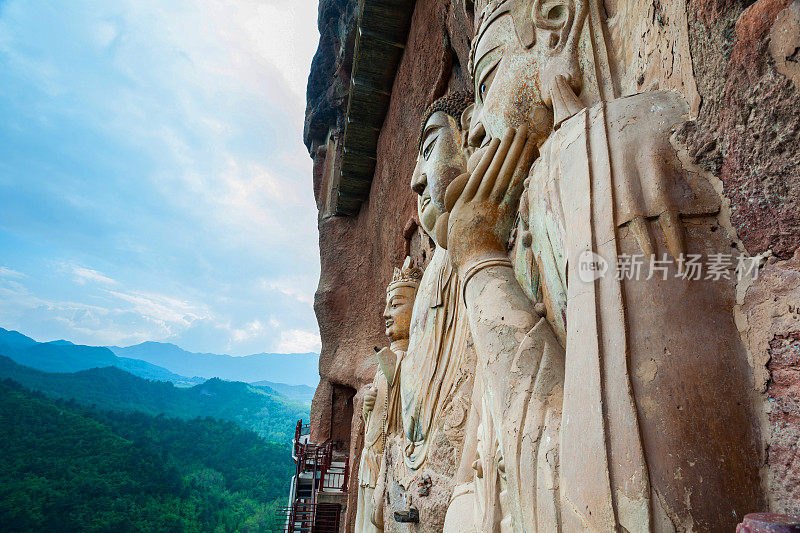 中国甘肃麦积山著名佛面