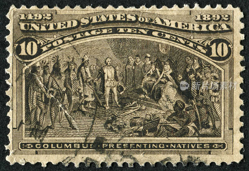 哥伦布赠送土著邮票