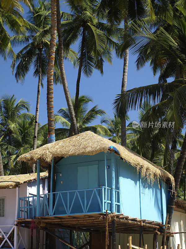 沙滩小屋,Palolem,印度果阿。