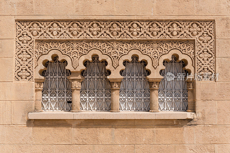 石头窗户，国王穆罕默德五世陵墓，拉巴特，摩洛哥