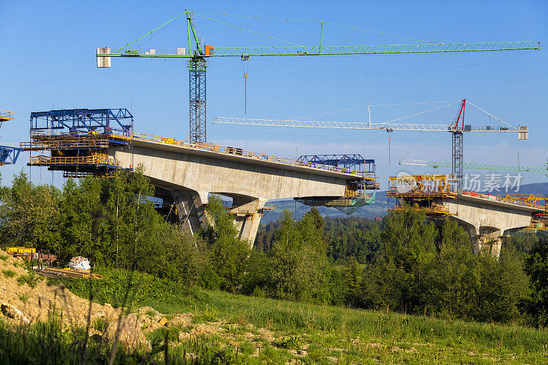 波兰新建S7高速公路高架桥的建设