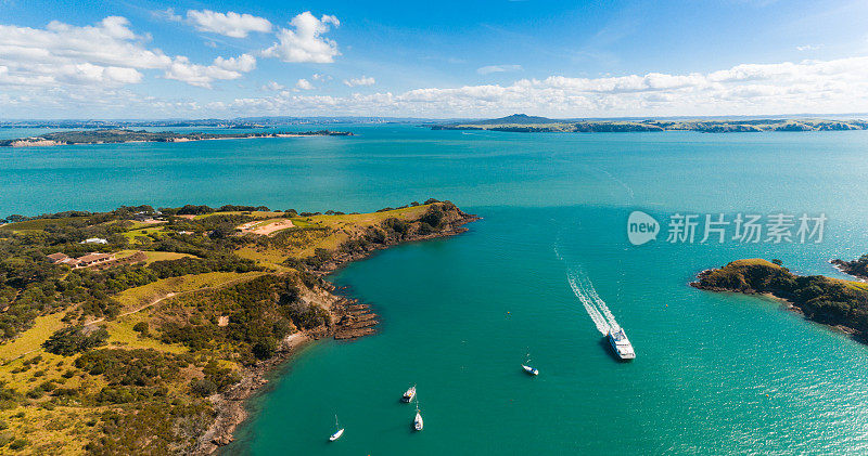 Waiheke岛的全景，新西兰。