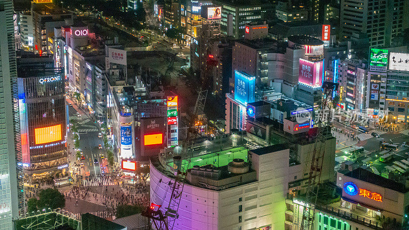 日本东京涩谷的夜景