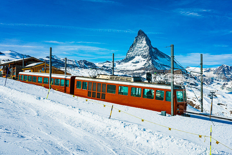 瑞士格纳格拉特轮齿铁路的火车