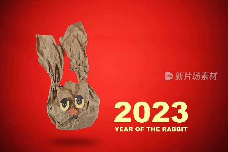 日本新年快乐贺卡。2023兔生肖