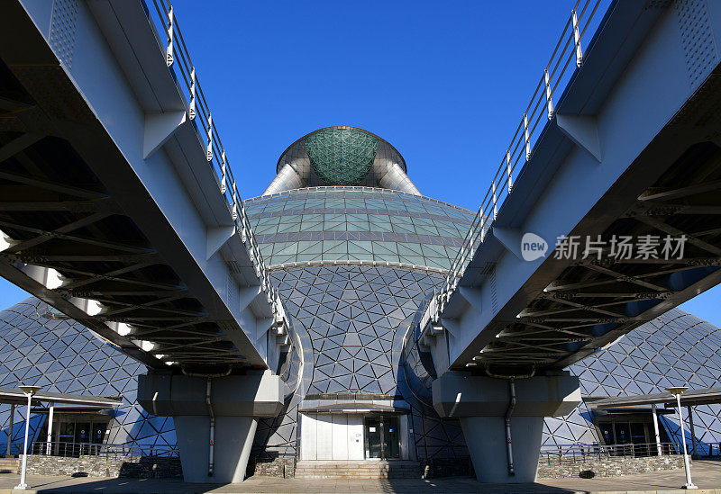火车线路高架桥，仁川国际机场，仁川，韩国