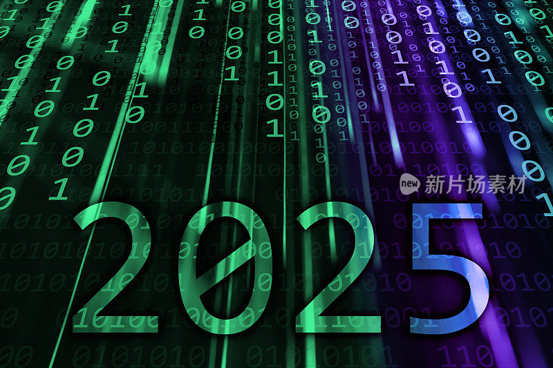 新年2025在二进制代码的背景下