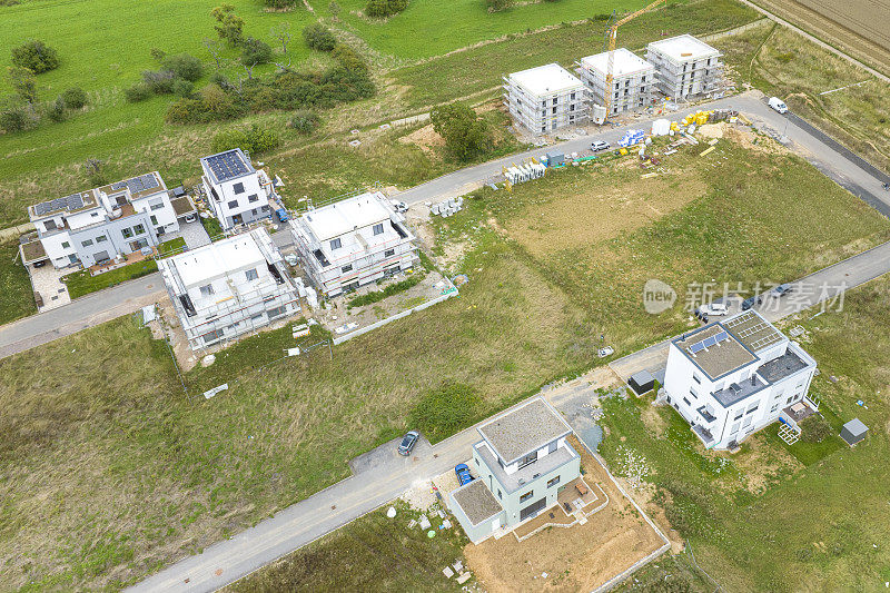 住宅建筑工地-发展区，鸟瞰图