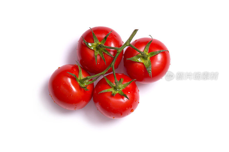 俯视图在一堆新鲜的西红柿