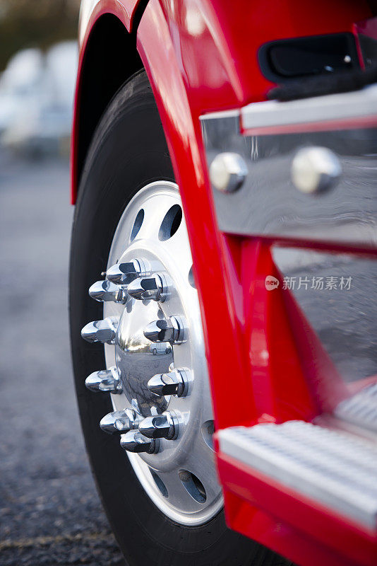 大轮铝反射螺栓轮辋红色半挂车