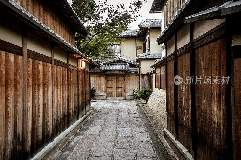 日本京都的传统日本街道