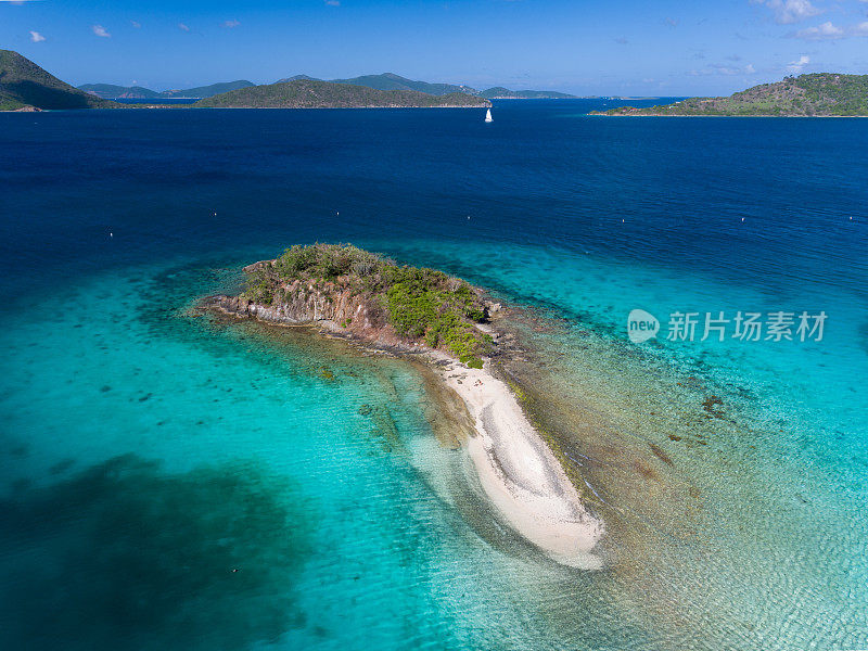 水柠檬礁鸟瞰图，伦斯特湾，圣约翰，USVI