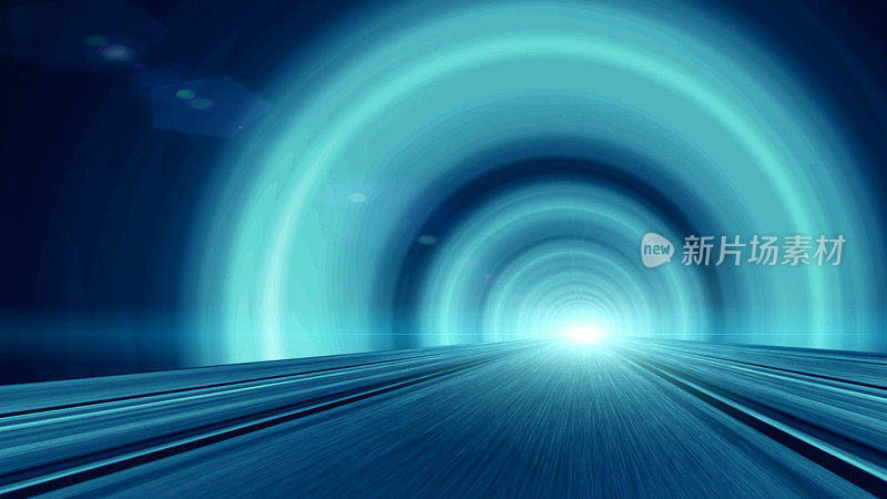 蓝色公路隧道的速度运动