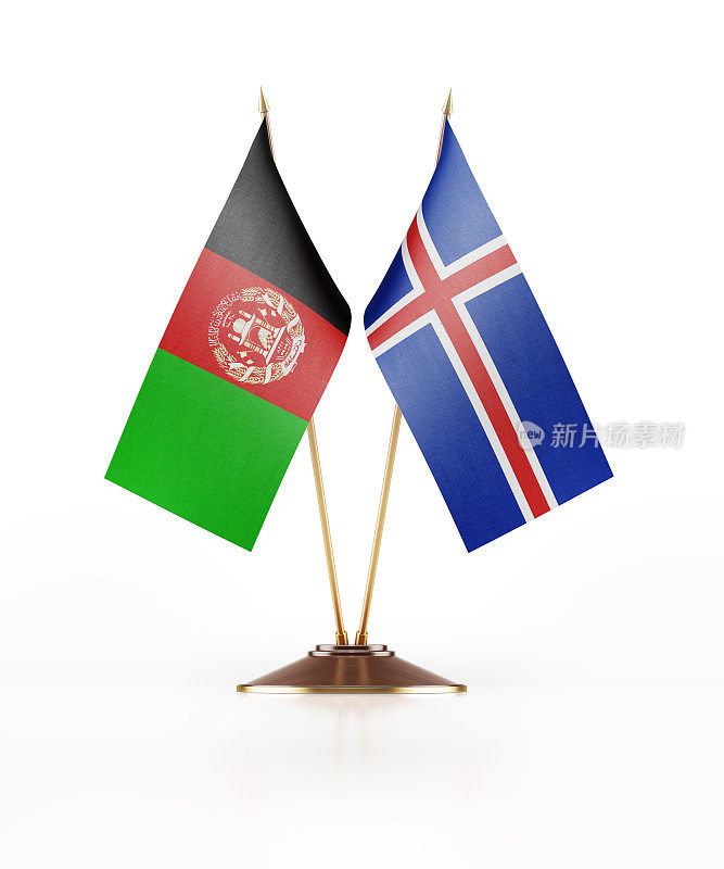 阿富汗和冰岛的微型国旗
