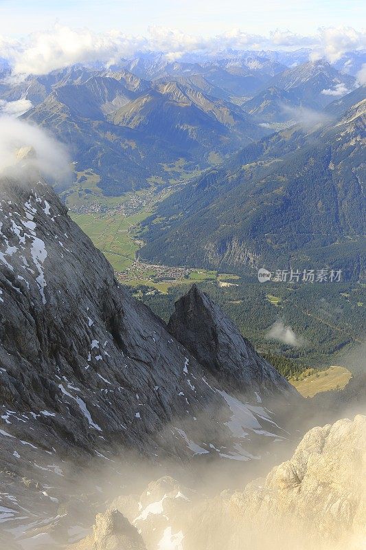 从Zugspitze山看奥地利一侧