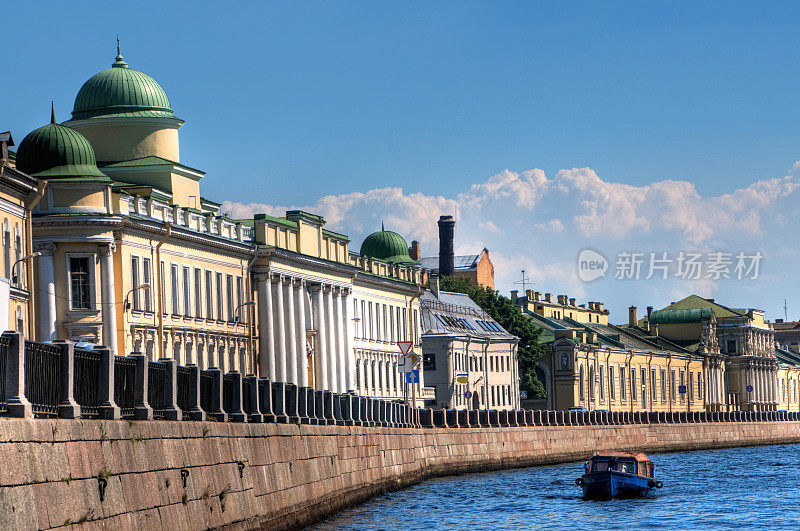 俄罗斯圣彼得堡的典型运河