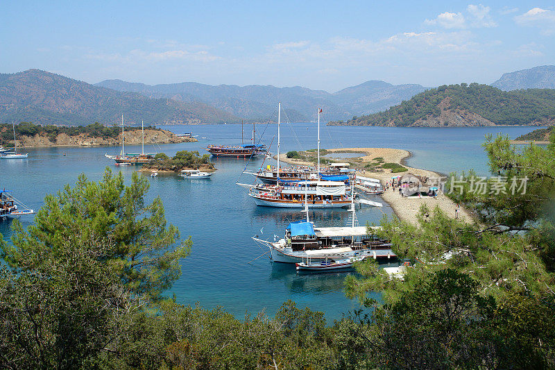 帆船在Gocek,土耳其