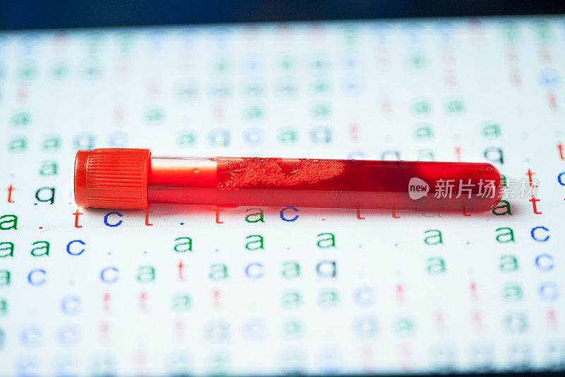 试管里的血液样本，有DNA密码