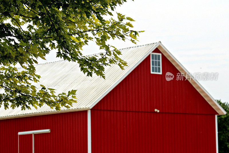 美国威斯康辛州农场上的红色谷仓