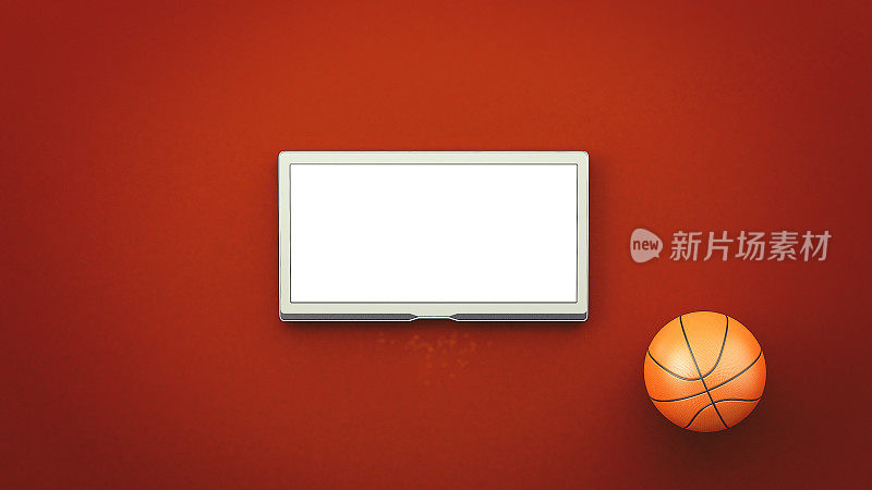 篮球用液晶电视屏幕上的红色背景-拷贝空间在线体育投注游戏