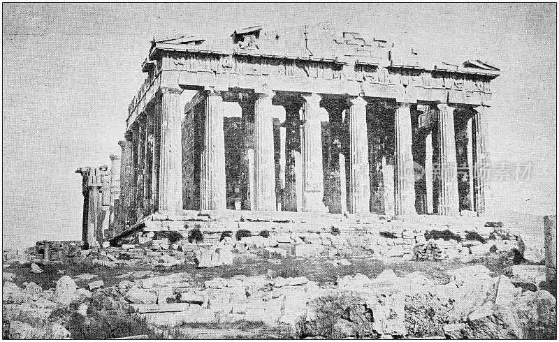 环游世界的古董黑白照片:帕台农神庙，雅典