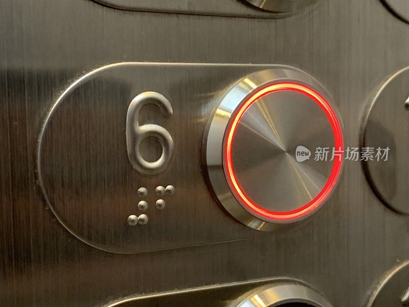 数字上的电梯按钮关闭纹理背景