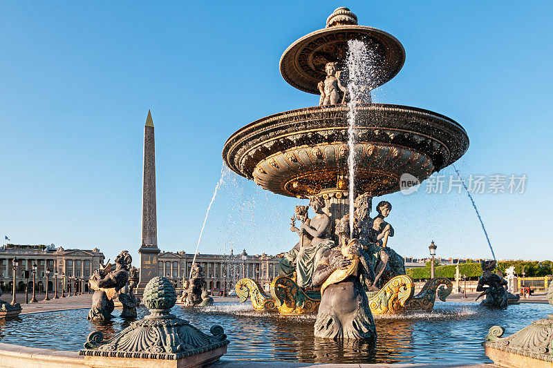 巴黎:海洋喷泉，协和广场
